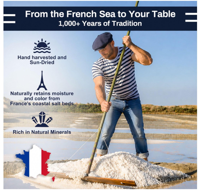 Le Marinier Celtic Salt Organic Fine Ground, 1.1lb – 18oz. Mineral Rich (D6)