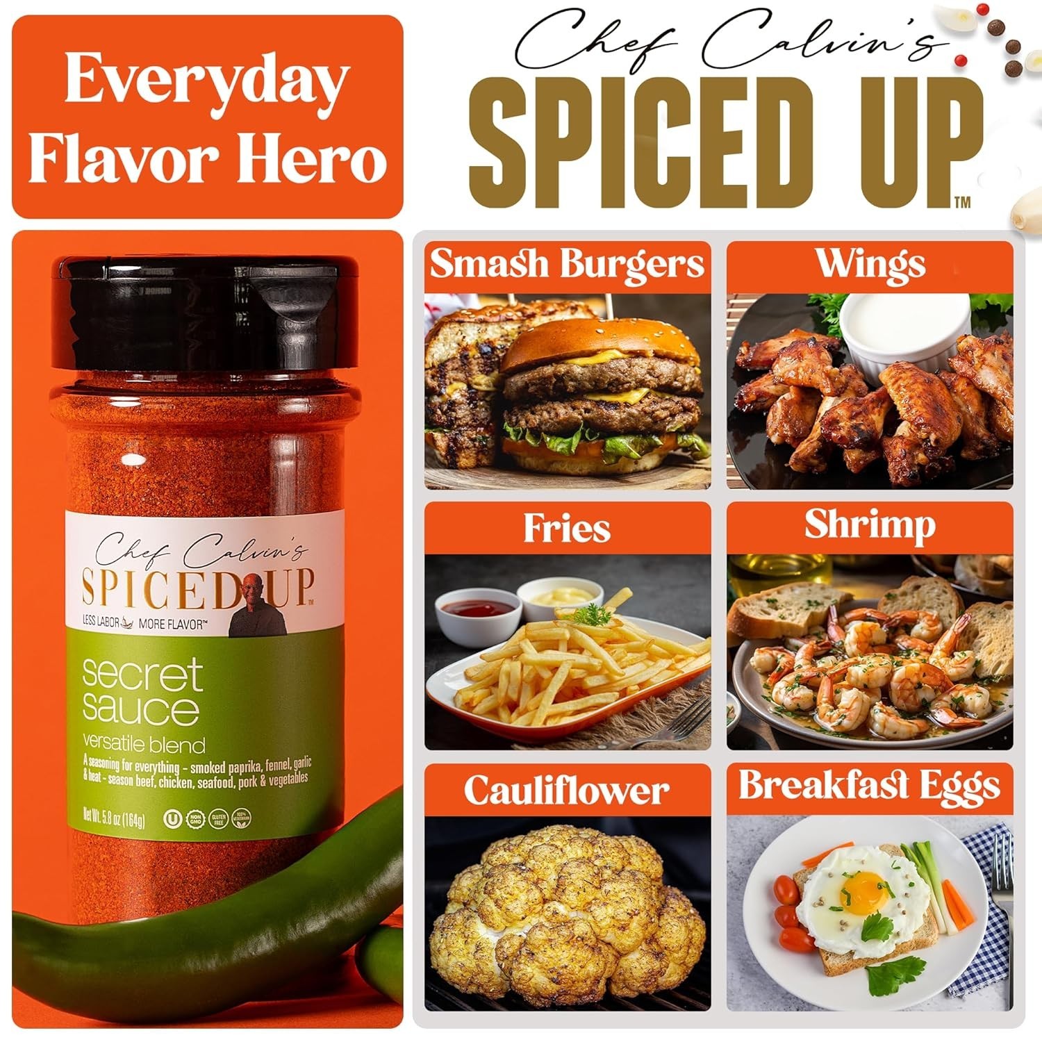 3 Pack Secret Sauce All Purpose Seasoning Bold Smoky Flavor, Kosher-Gluten Free
