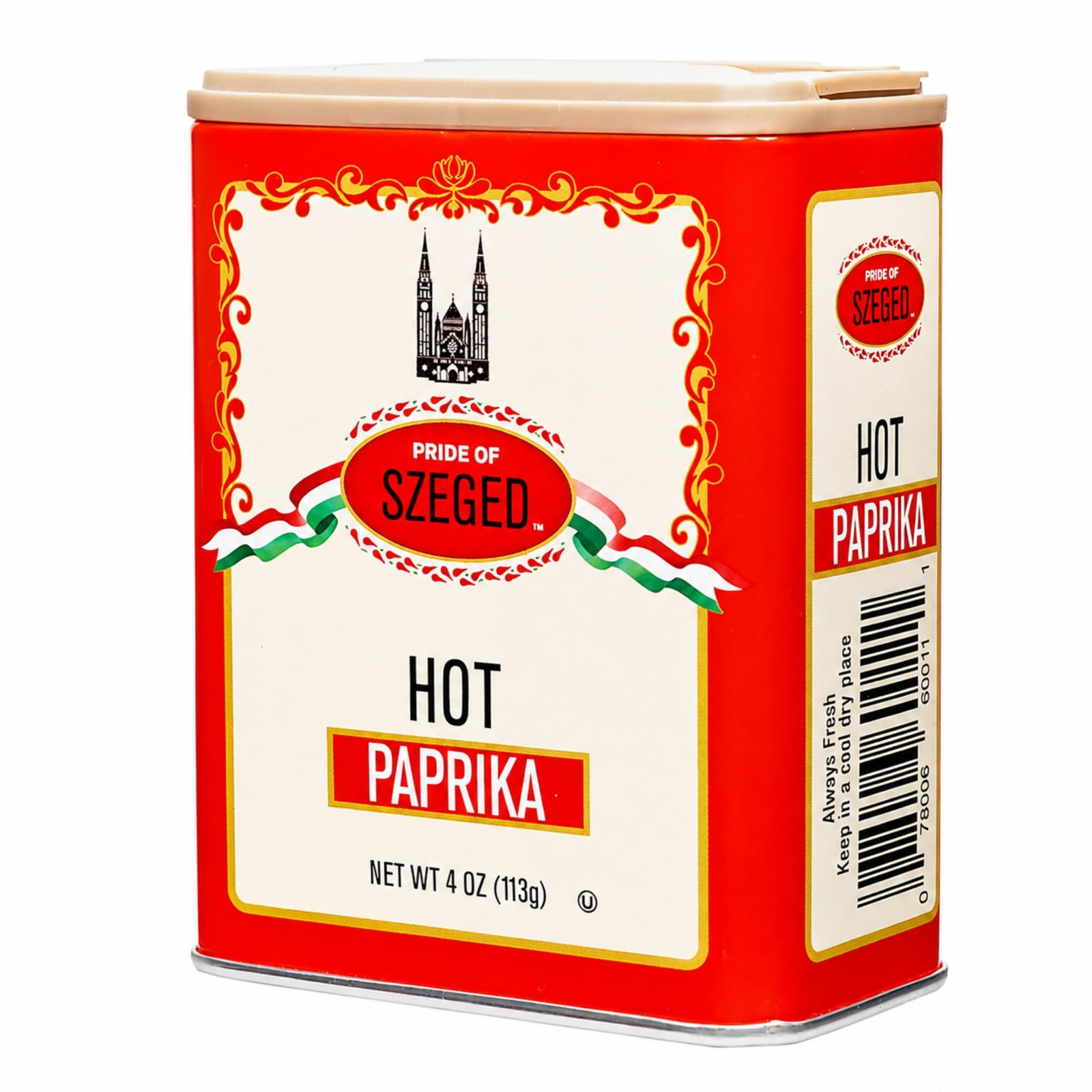 Pride of Szeged Hot Paprika Powder, 4 Ounce (Pack 1), (4 oz)