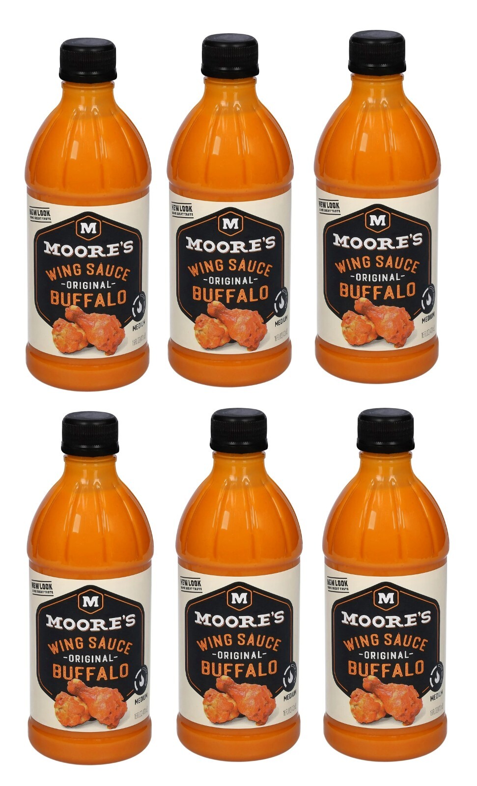 Moore’s Original Buffalo Wing Sauce – Gluten-Free (6 Pack, 16 fl oz Each Bottle)