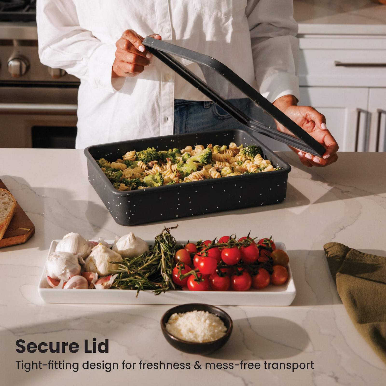 Thyme & Table 9″ X 13″ Silicone Baking Dish & Lid Set – Atlantic Blue