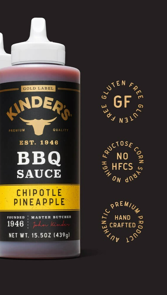 Kinder’s® Chipotle Pineapple BBQ Sauce, Marinade, Glaze & Dip 15.5 oz (2 Pack)