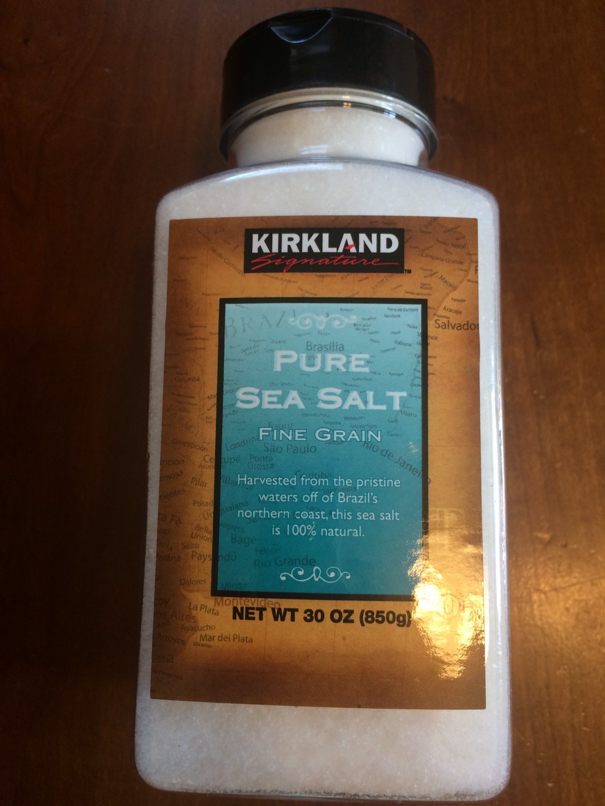 Large KIRKLAND 30 Oz Fine Grain Pure Sea Salt