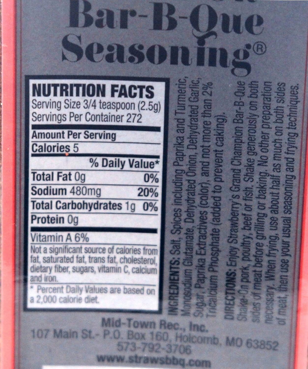 Strawberry’s Grand Champion Shake-on Bar-b-que Seasoning, 24 Ounce (Pack Of 2)