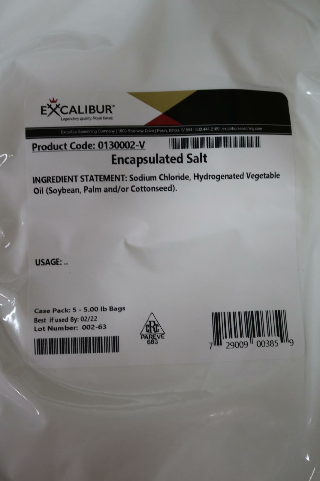25lbs (5 x 5lb bags) Excalibur 0130002-V Encapsulated Salt