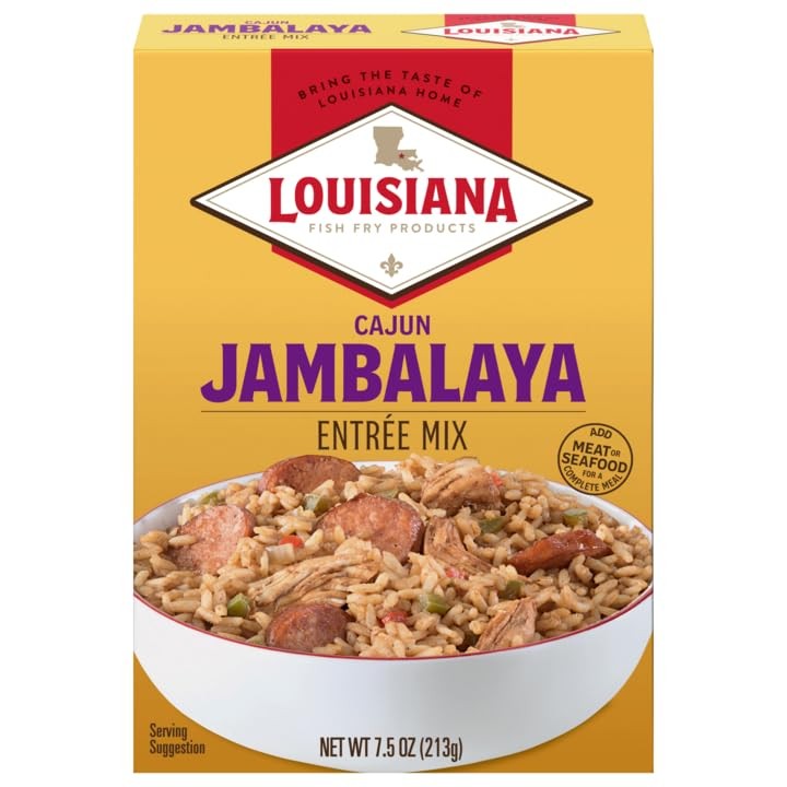 Louisiana Fish Fry Cajun Jambalaya Entree Mix, 7.5 Ounce (Pack of 4)