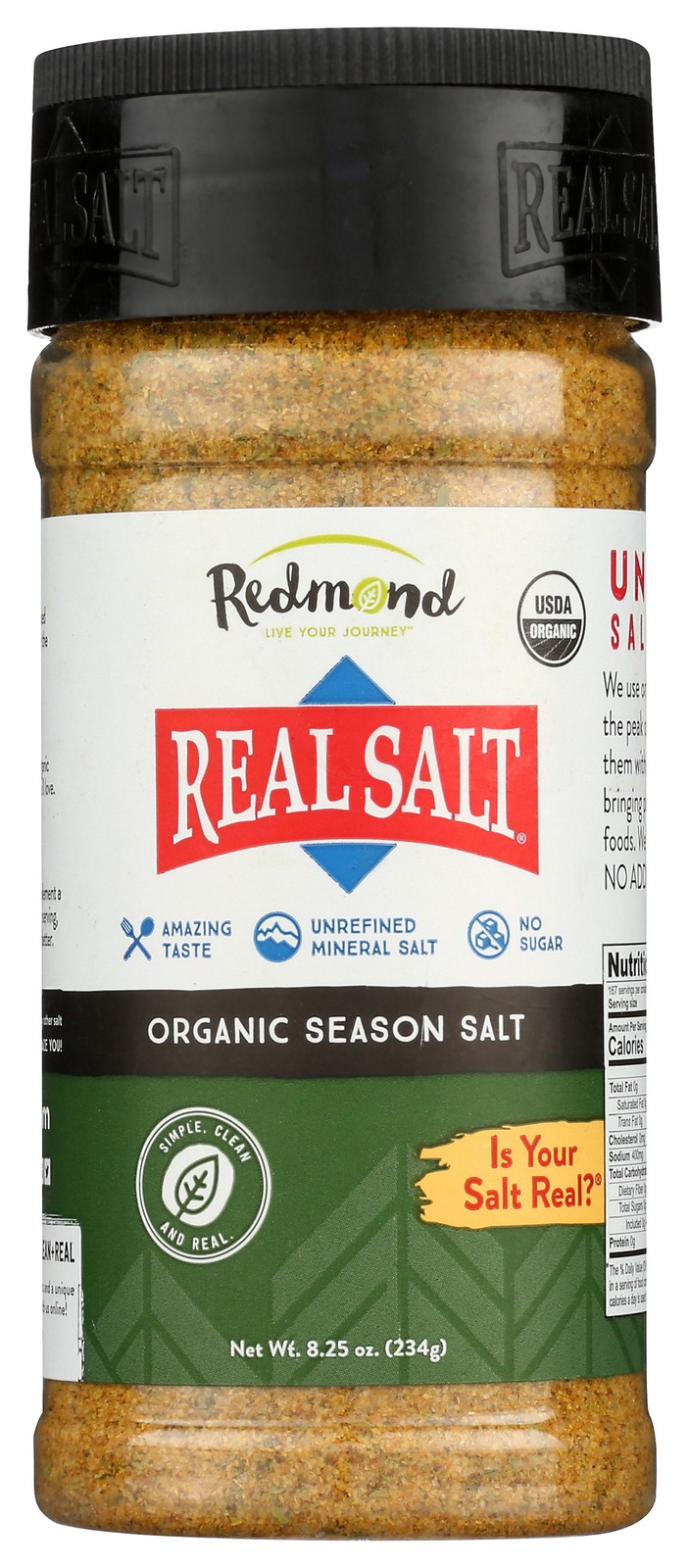 Real Salt Redmond Organic Season 8.25 Oz 1 Pack