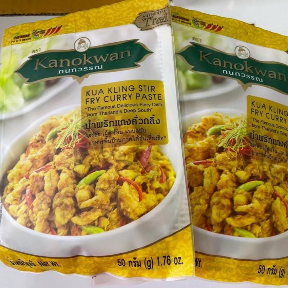 Kanokwan Curry Paste Kua Kling Stir Fry Traditional Thai Food Seasoning Spicy x6
