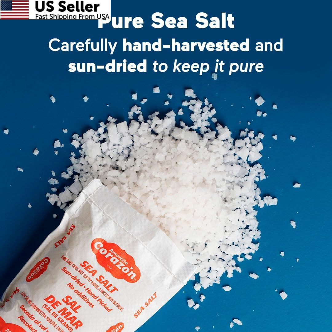 Amorcito Corazón – Coarse Sea Salt – Natural 24.64 Ounce (Pack of 2), White