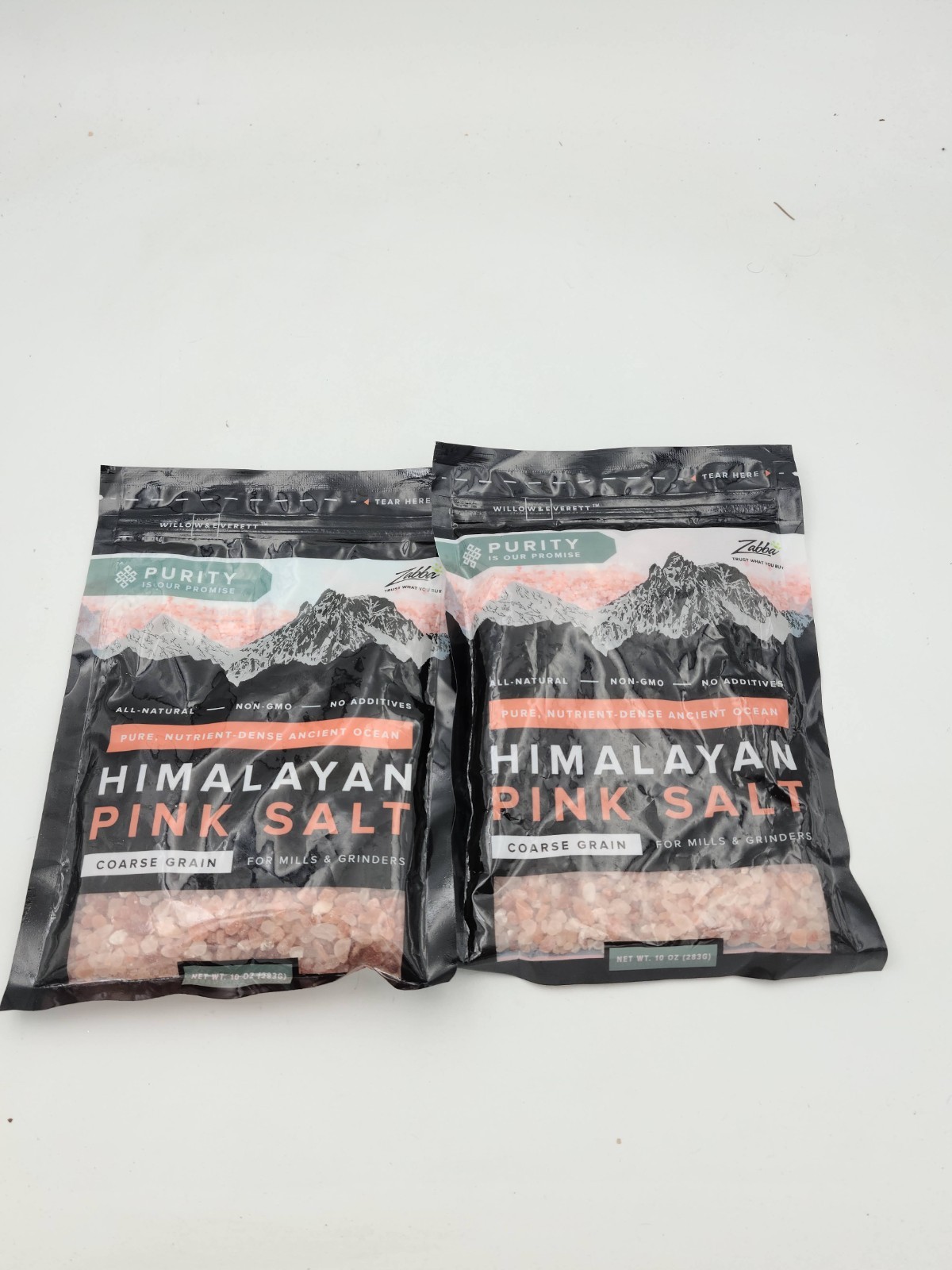2 x Himalayan Pink Salt Coarse Grain 10oz Each Natural Non-GMO Grinder Refill
