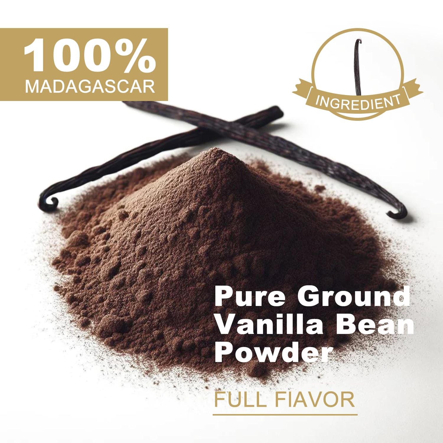 Madagascar Ground Vanilla Bean Powder 2.5 Oz Gluten Free Non-GMO