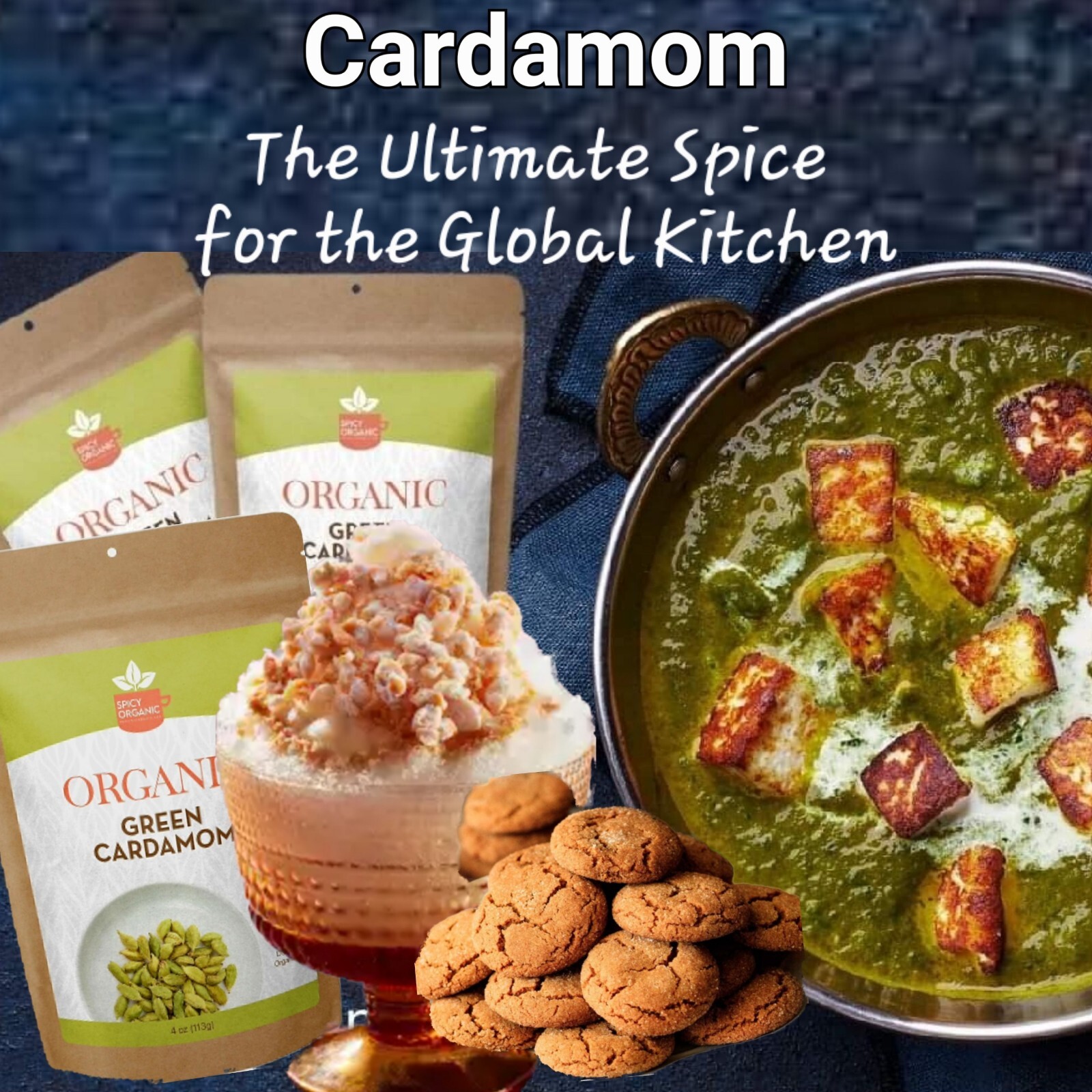 ORGANIC Cardamom Pods, 16oz Jumbo Green Fresh Seeds, Non-GMO, Gluten Free