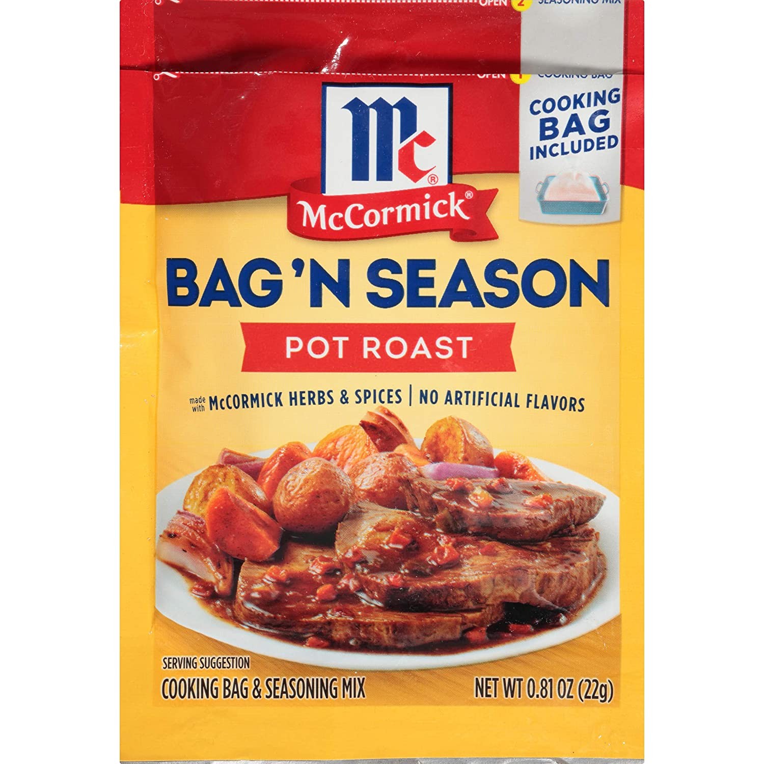 McCormick Bag ‘n Season Pot Roast Cooking Bag & Seasoning Mix, 0.81 Ounce