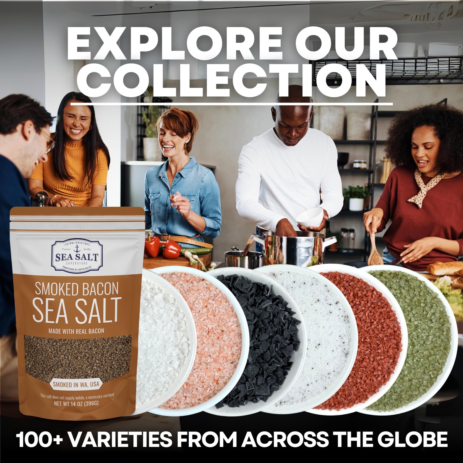 Bacon Alderwood Smoked Sea Salt – Infused Cooking & Finishing Seasoning