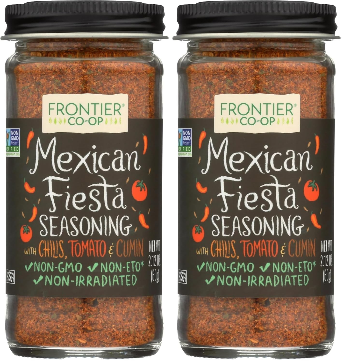 Bold Mexican Fiesta Seasoning – 2.12 Oz. Jar, Non-GMO Flavor Booster, Pack of 2
