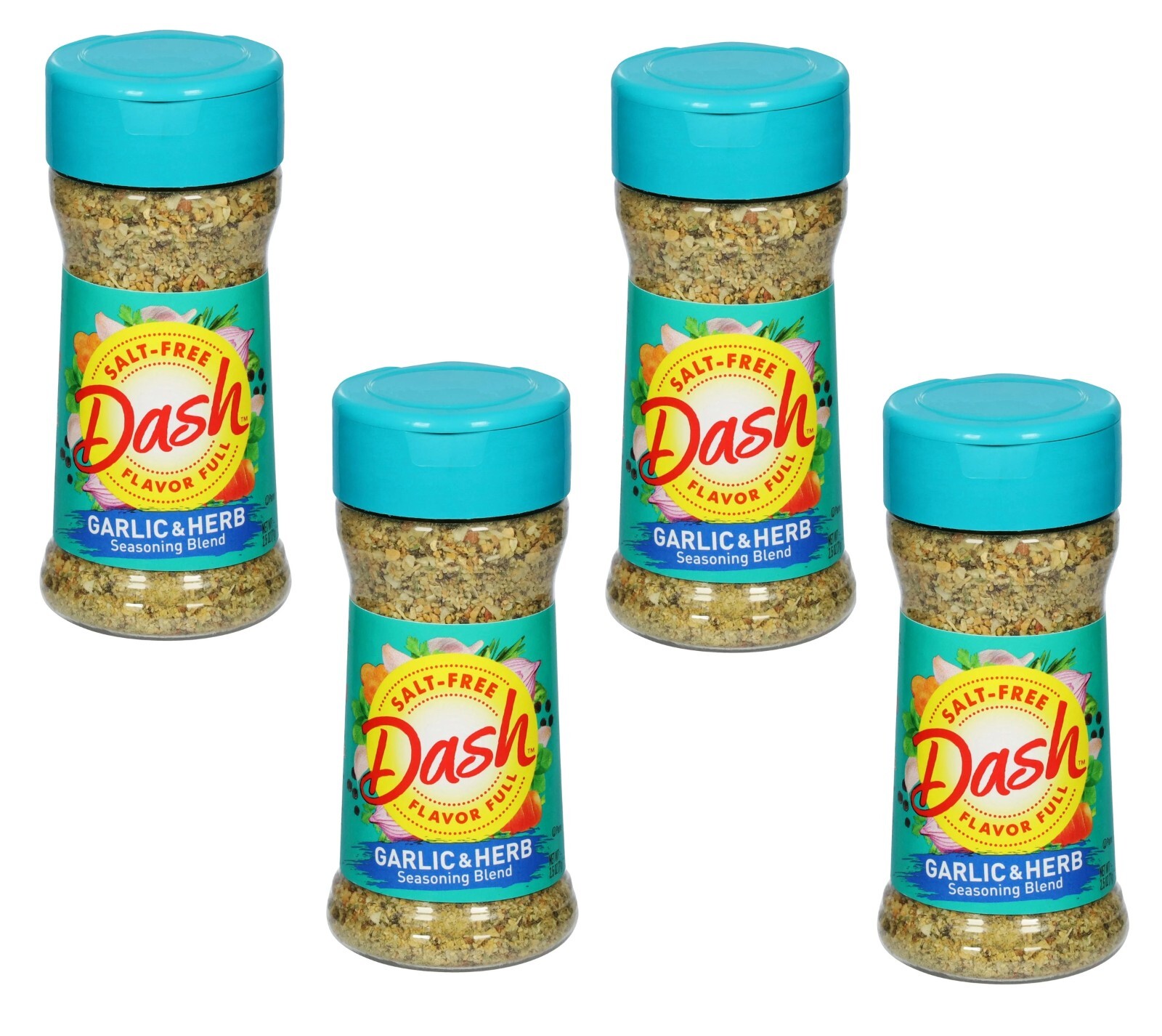 Dash Garlic & Herb Seasoning Blend, Salt-Free Kosher 4-Pack, 2.5 oz Each –