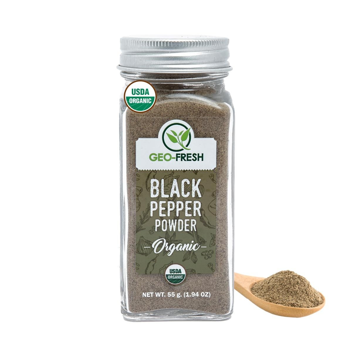 Organic Black Pepper – 1.94 oz Glass Jar – Black Pepper Ground – Certified – …