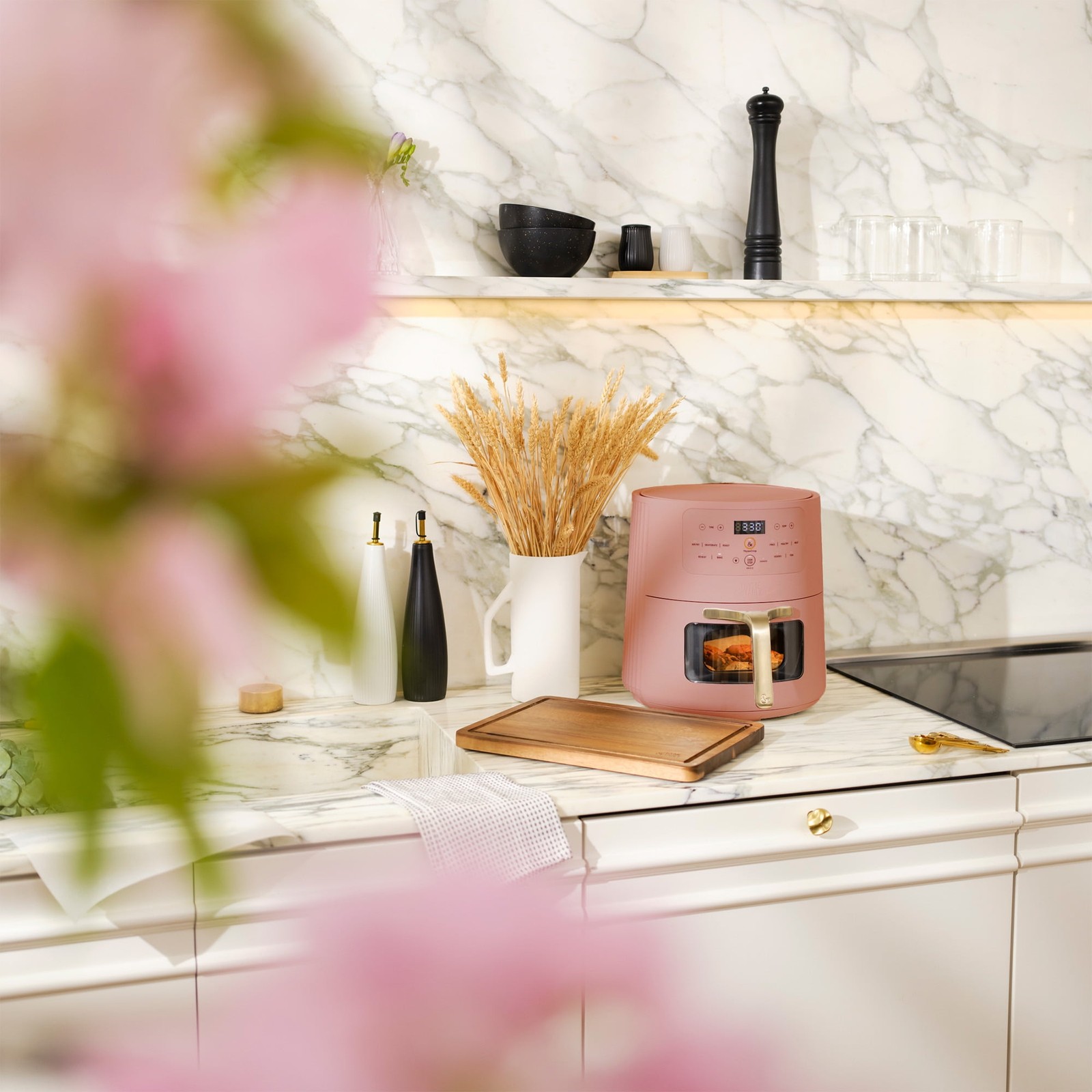 6QT Air Fryer with Thymecrisp™ Ceramic Nonstick Basket Faded Rose
