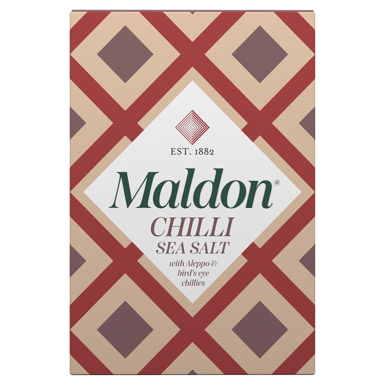 Maldon Chilli Sea Salt Flakes 3.53 Ounce Hand Harvested with Aleppo Pepper