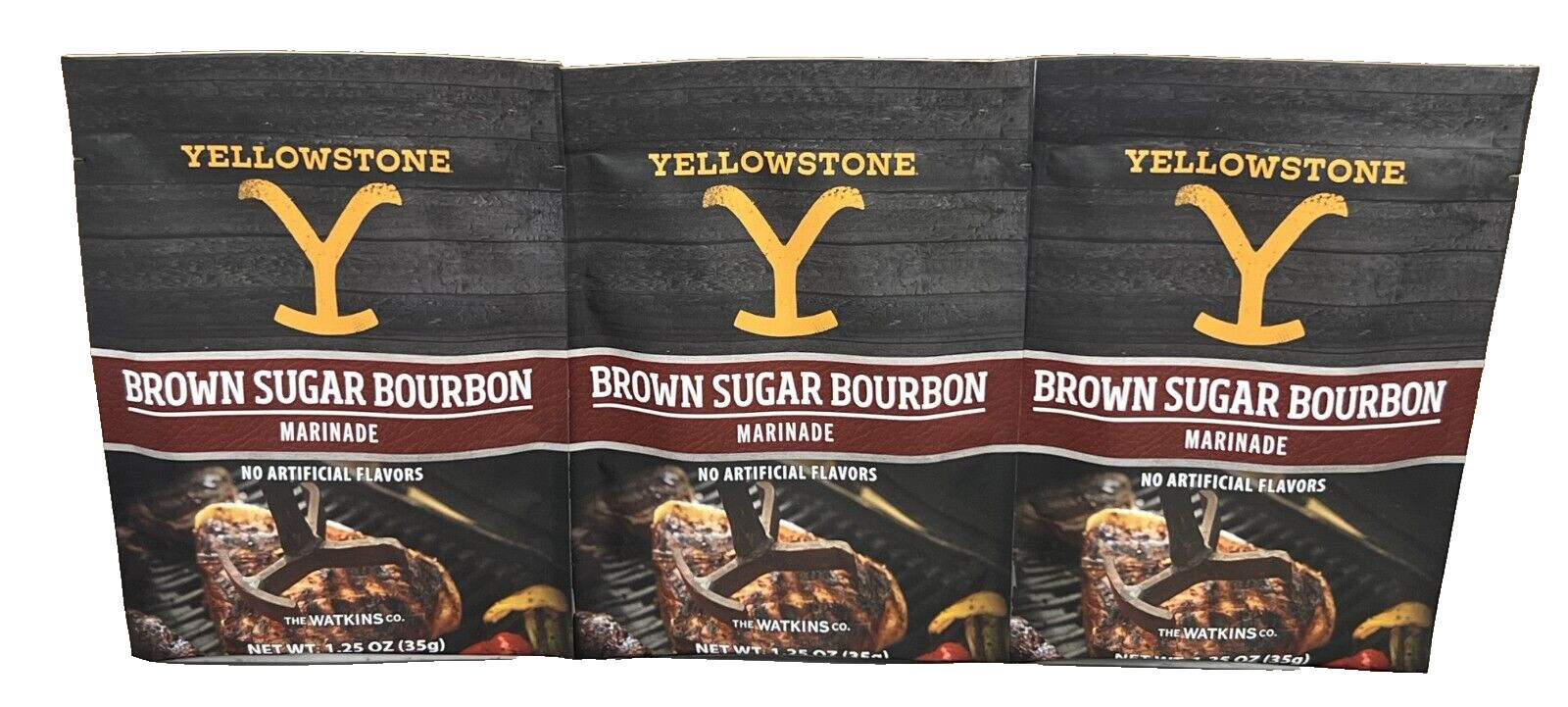 Yellowstone Brown Sugar Bourbon Marinade Mix 1.25 oz 3 Pack
