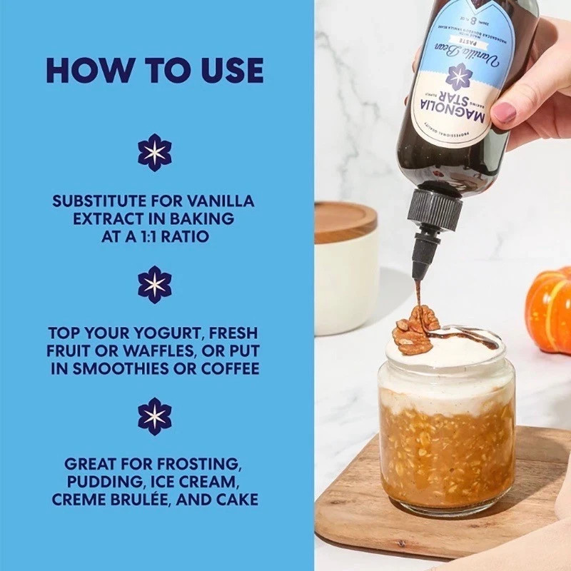 Magnolia-Star Vanilla Bean Paste Squeeze Bottle 8 fl oz Gourmet Baking