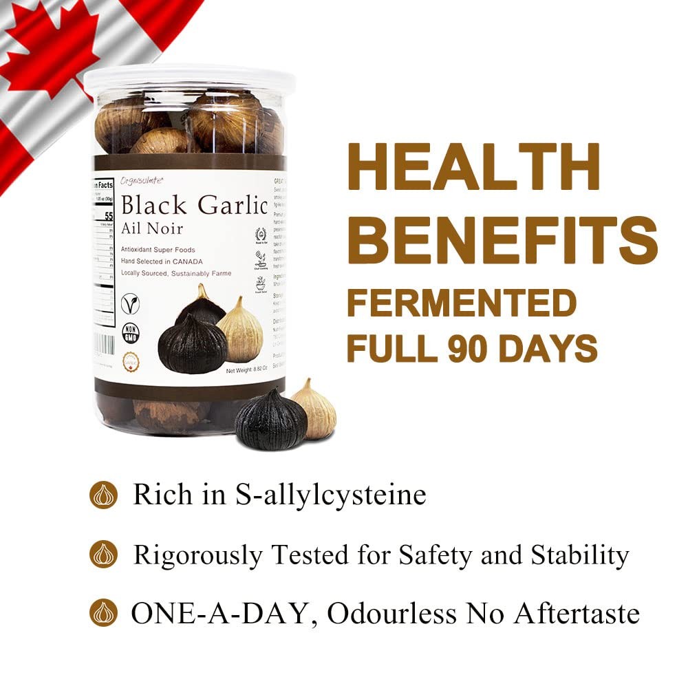 Orgnisulmte Black Garlic Made in Canada Whole 8.82 Ounce (Pack of 1)