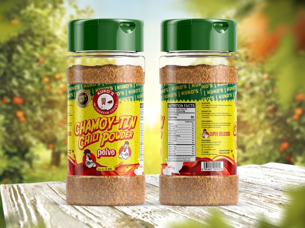 2 Pack Chamoy-TIN Spice Powder 5 oz Each Mexican Seasoning Chili Blend Combo