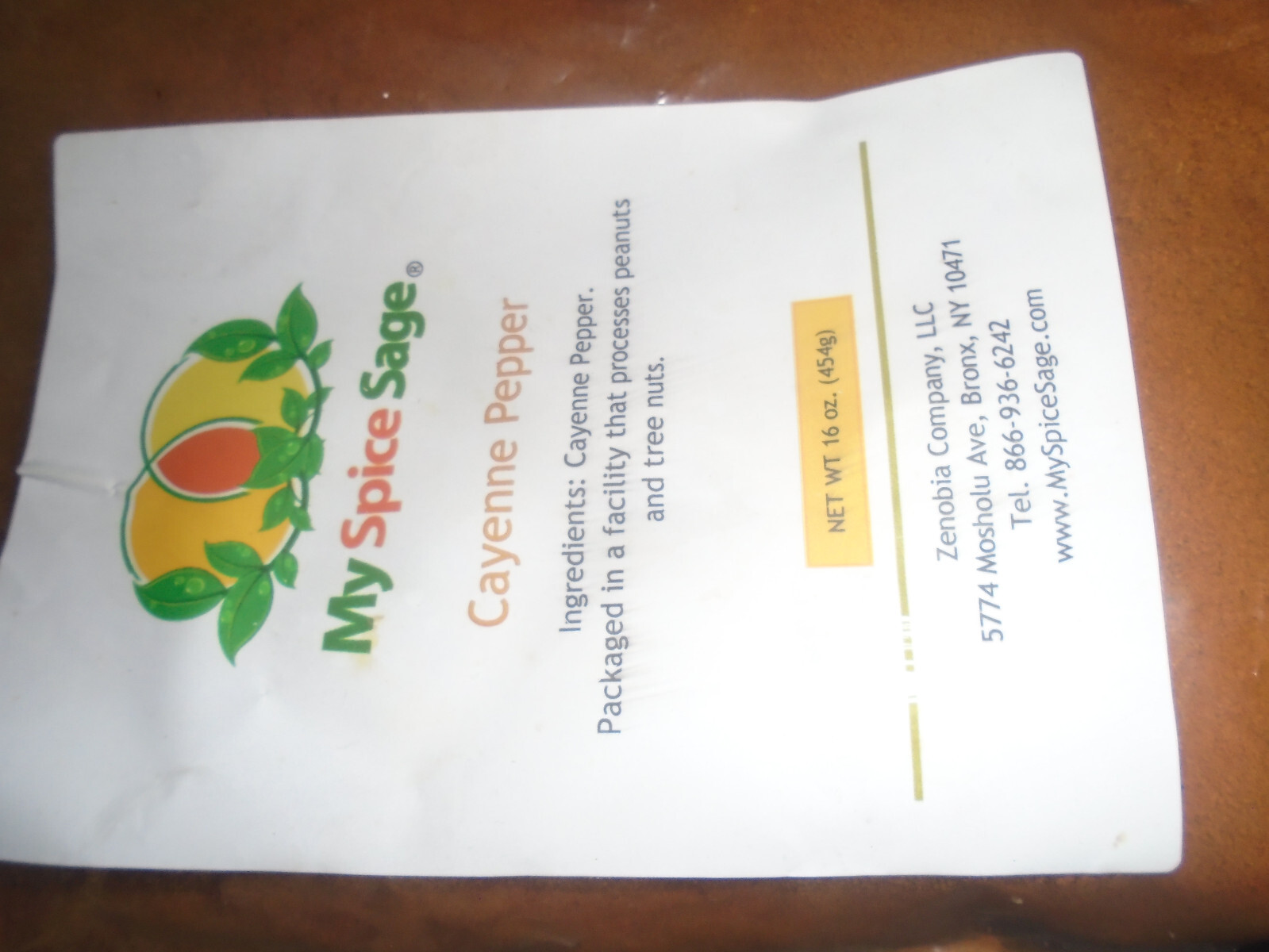 CAYENNE PEPPER GROUND 1 lb. SEALED RECLOSABLE BAG