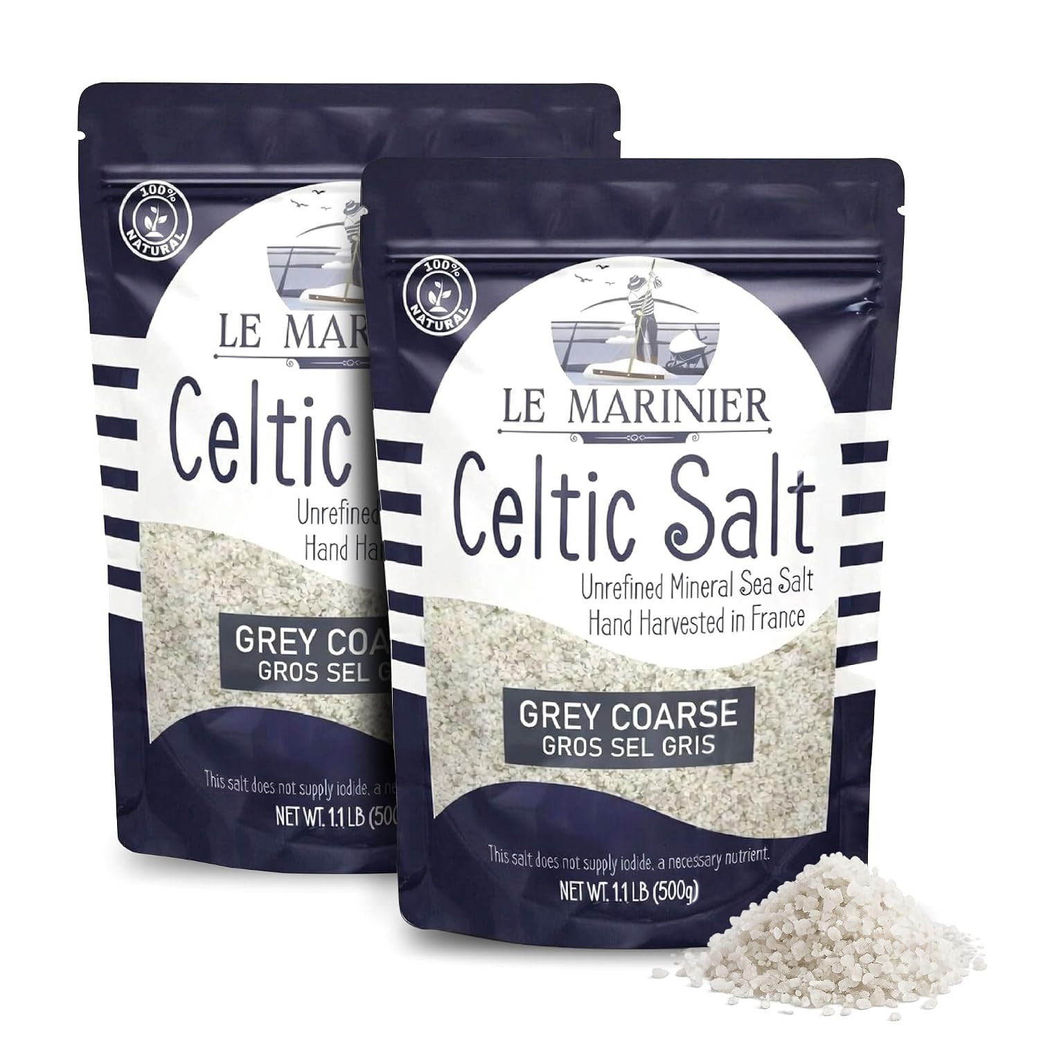 Celtic Salt Organic Grey Coarse, 1.1Lb – 18Oz Pack of 2. Mineral