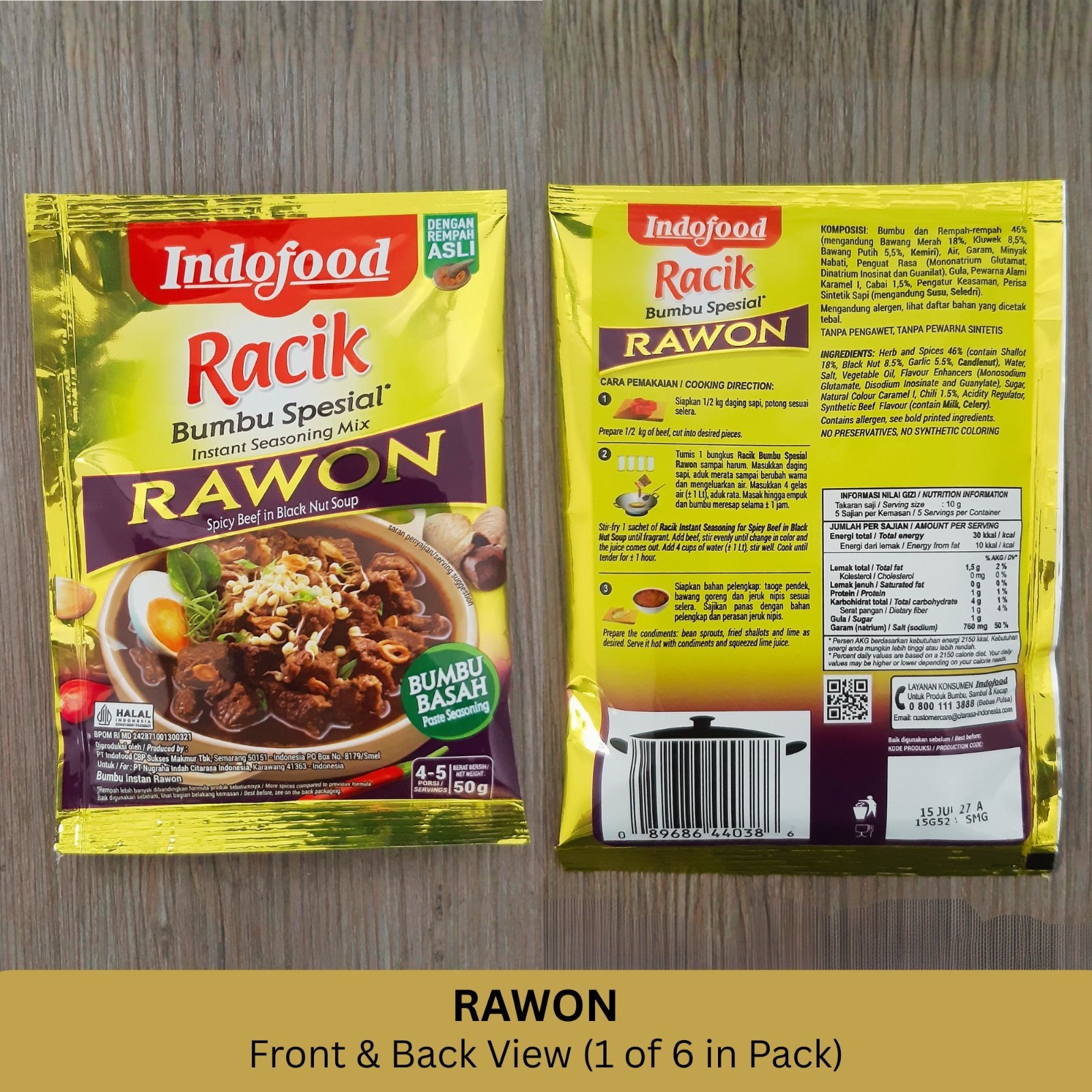 INDOFOOD RACIK Instant Seasoning Mix 6 Pcs | Indonesian Spices Halal