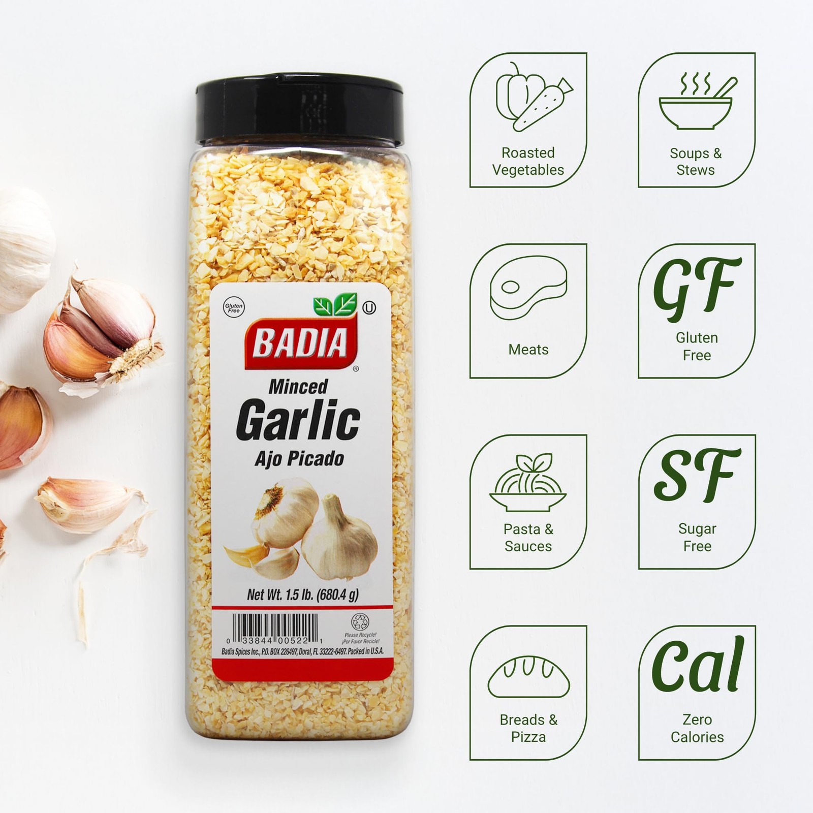 1.5lb Minced Garlic Seasoning All Natural Non GMO Dehydrated Spice