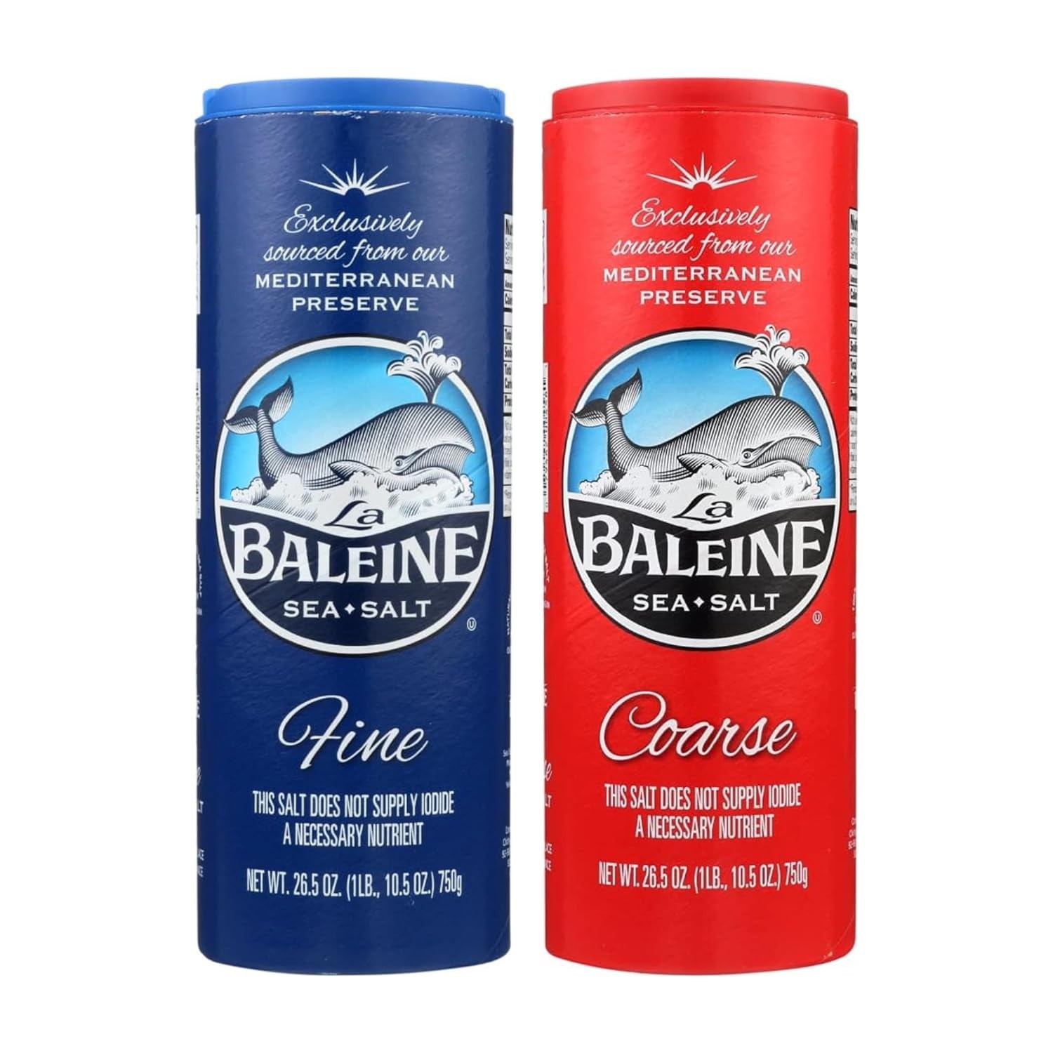 Fine & Coarse Sea Salt Bundle 2 Pack La Baleine Sea Salt