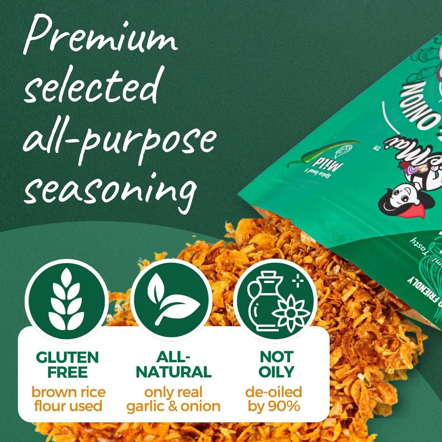 Chili Crisp (MILD Spice) – Premium Onion & Garlic Flakes – Crispy All-Purpose