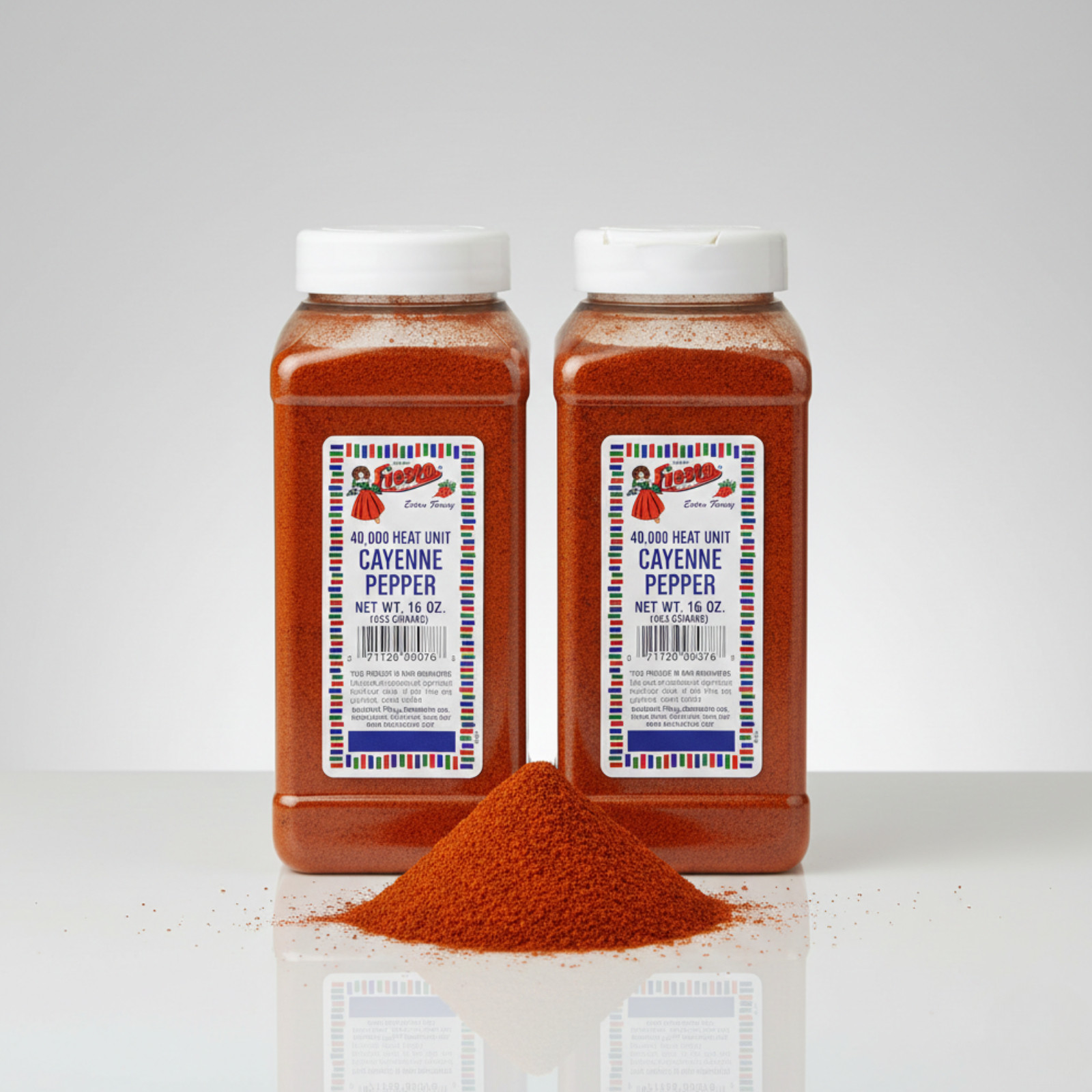 2 PACK Bolner’s Fiesta Cayenne Pepper 16 oz Large Bottles 40,000 HU Extra Fancy