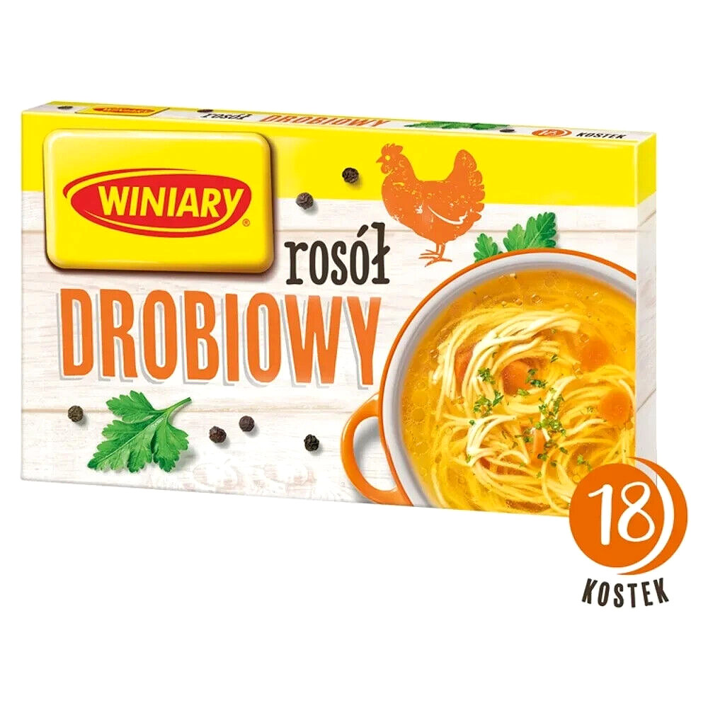 WINIARY BOULLION CUBES CHICKEN BROTH SOUP DISH BROTH 180G (18 PIECES) 6.3OZ