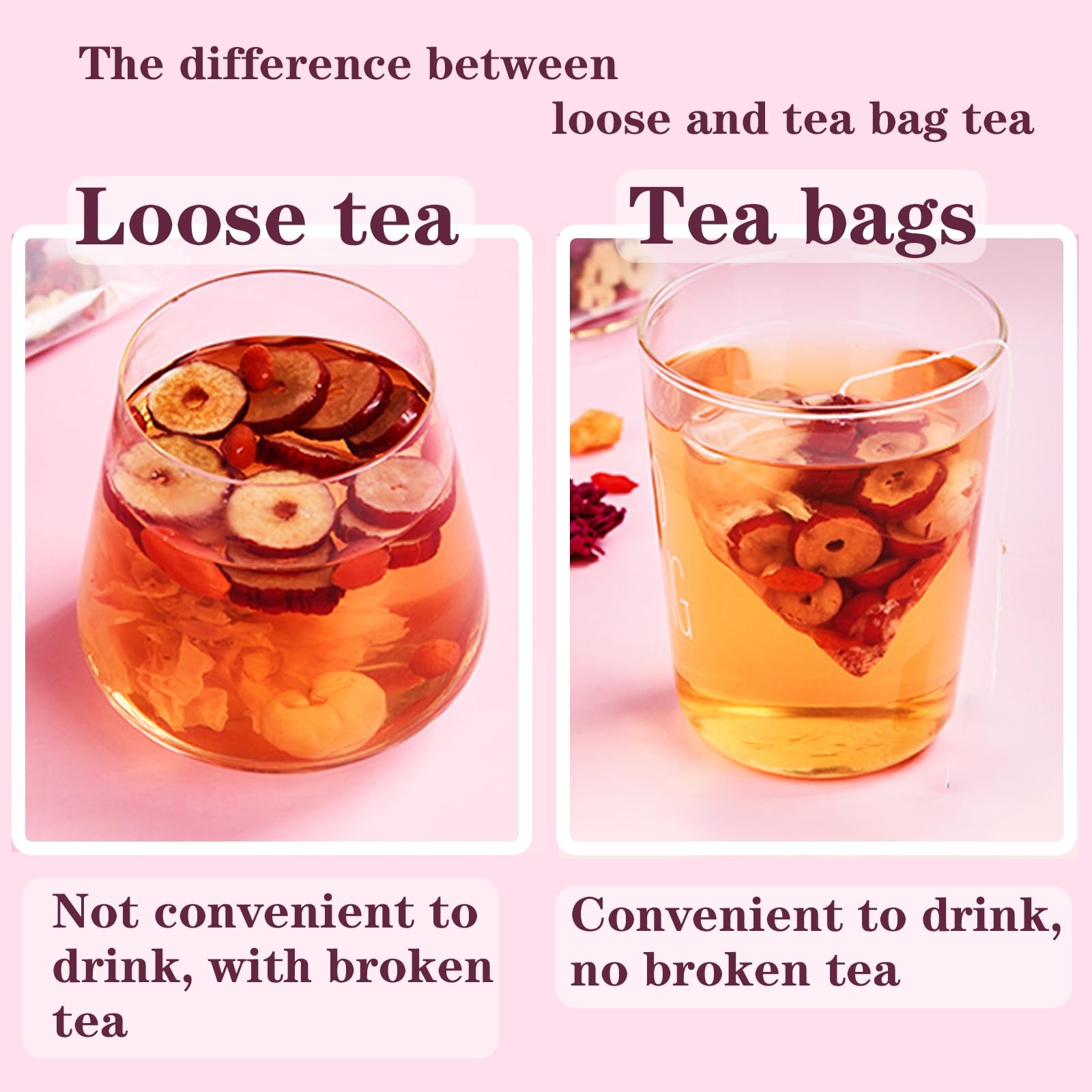 Longan Red Date Tea Rose Jujube Fruit Goji Berry Bags Women’s Five…