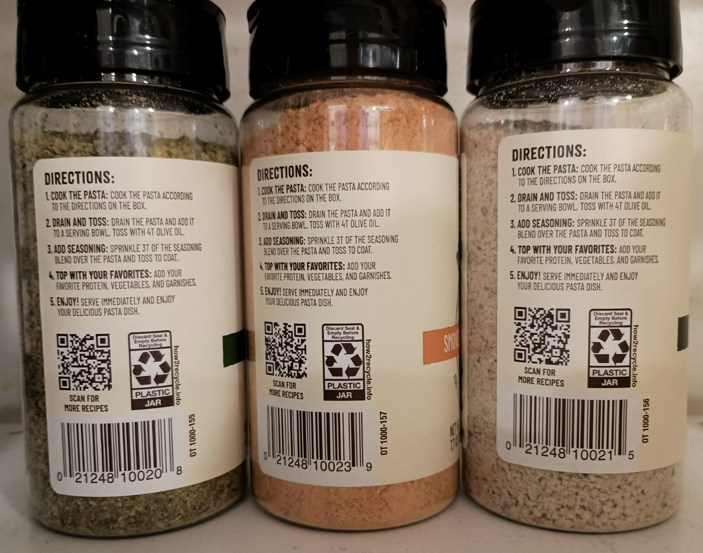 Olde Thompson Pasta Mix-Ins Seasoning Variety Set (3 Pack) Certified Kosher