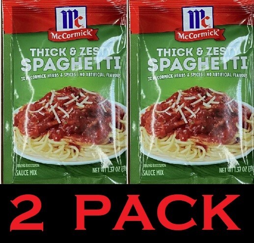McCormick THICK & ZESTY SPAGHETTI Seasoning & Sauce Mixes 1.37 oz Packet 2 PACK
