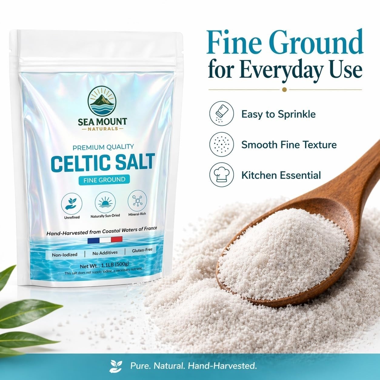 Celtic Sea Salt Fine Ground 18oz | Organic Unrefined French Sea Salt