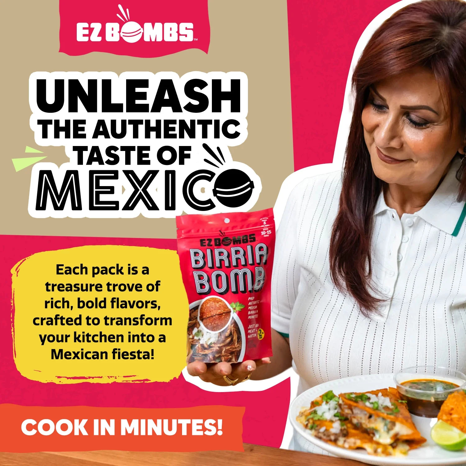 EZ Bombs Birria Bomb Condimento, Paquete de 2 – 4.8 oz, Auténtica Mezcla de
