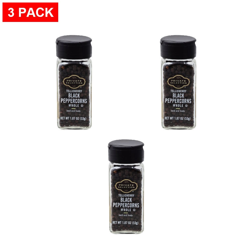 Private Selection Whole Tellicherry Black Peppercorns 1.87 oz – Pack of 3