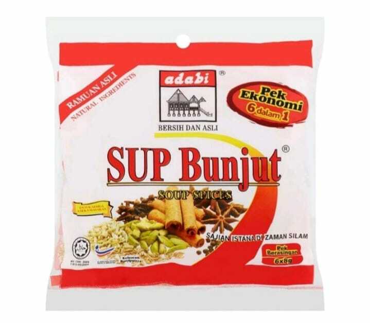 Adabi Soup Spice Sup Bunjut Economy Pack 8 packs (6 pcs x8g)fast shipment by DHL