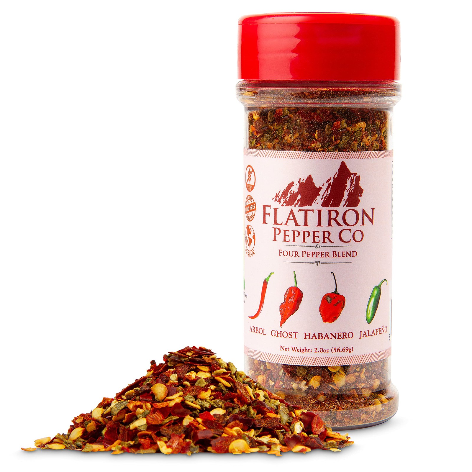 Four Pepper Blend – Premium Red Chile Flakes with Habanero, Jalapeno, Arbol,