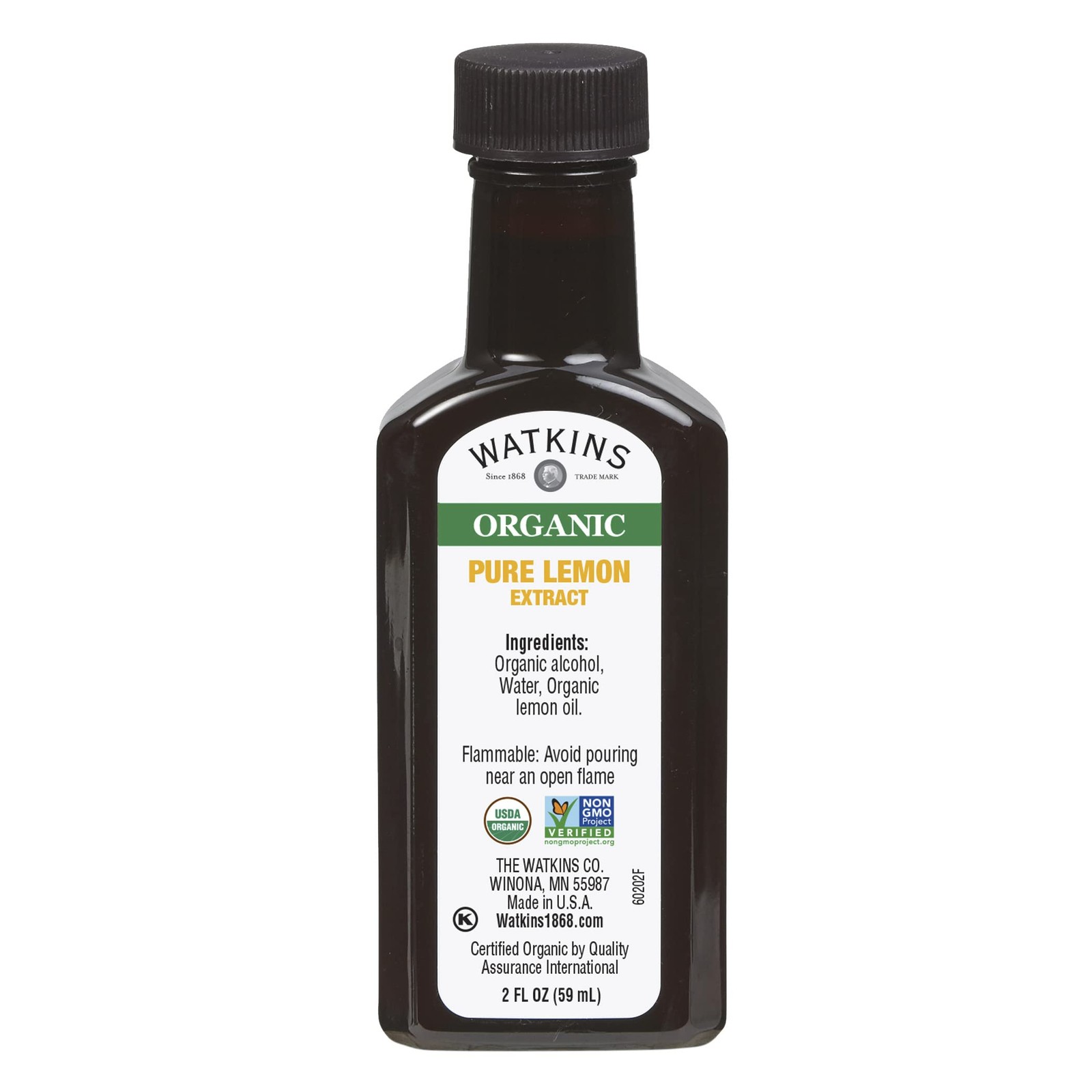 Organic Pure Lemon Extract 2 Fl Oz Non Gmo Gluten Free Flavoring For Baking