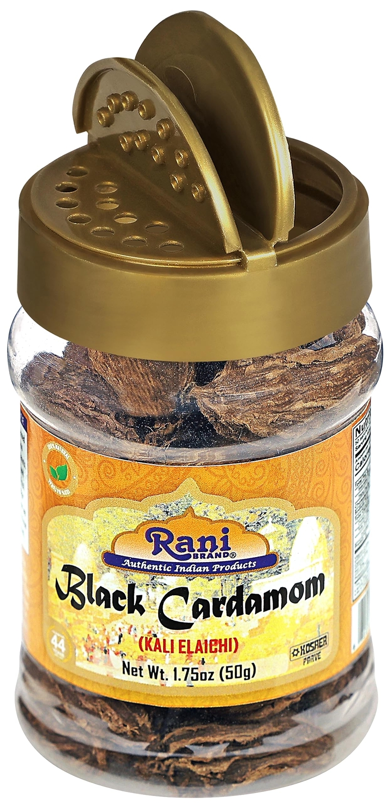 Rani Black Cardamom Pods (Kali Elachi) Whole Indian Spice 1.75oz (50g) PET Jar