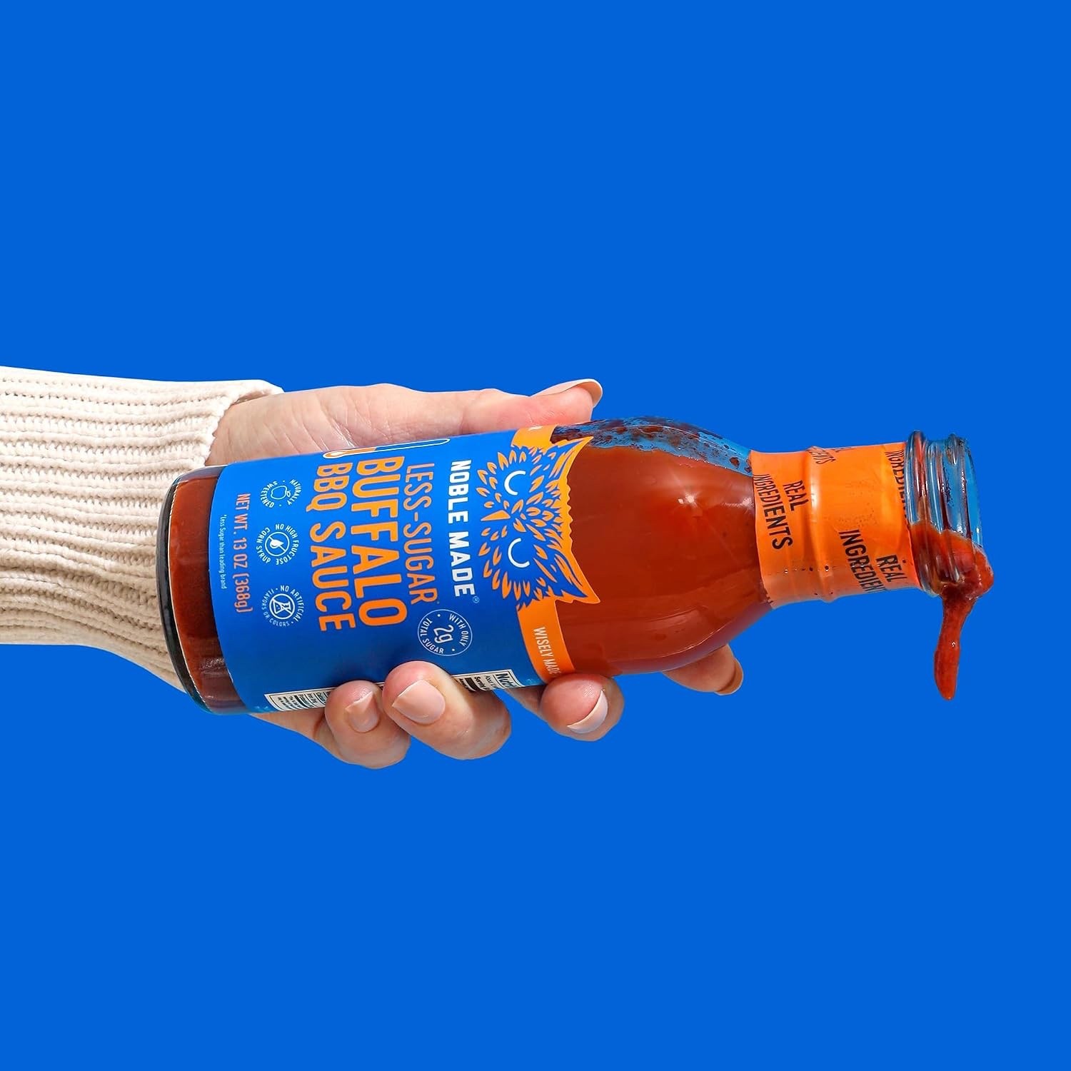 4 Noble Made Buffalo BBQ Sauce 13oz Bottle Less Sugar Keto Paleo Gluten Free New