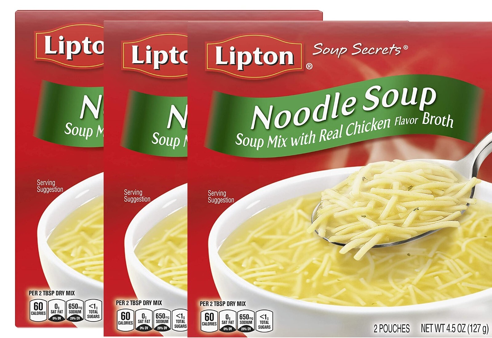 Lipton Soup Secrets Instant Soup Mix Made With Real Chicken 4.5 oz, Pack of 3