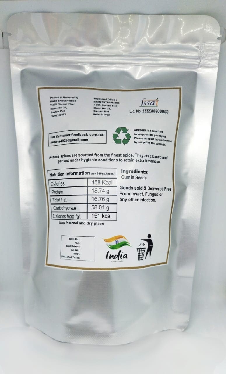AERONS CUMIN SEEDS/JEERA SEEDS NATURAL,ORGANIC NO ADDITIVES FREE SHIPPING