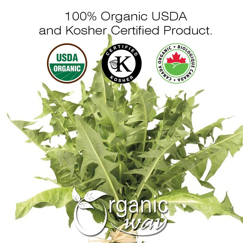 Organic Way Dandelion Leaf Whole – Herbal Tea | Organic, Kosher & USDA Certified