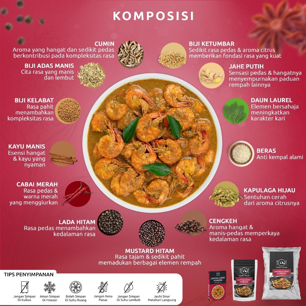 Curry Jaffna Seasoning Blend, sweet heat, street flavors, bold aroma staple